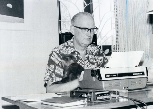 Arthur C Clarke with Monkey Baby