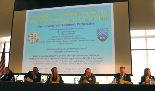 PANELISTS OF THE HOW SPORT CAN CONTRIBUTE WOARDS PEACE AND SUSTAINABLE DEVELOPMENT Round-Table